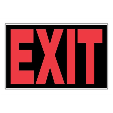 Hillman Exit Sign, Plastic, 12 in W, 8 in H, Exit, Black 839892